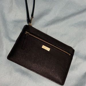 Kate Spade Black Leather Wristlet